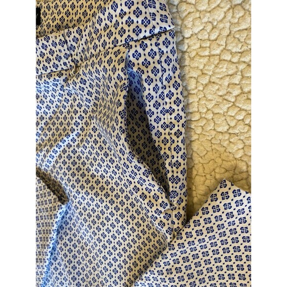 Cynthia Rowley Blue & White Pattern Stretchy Pants Size 10 Zip Front - Picture 6 of 12